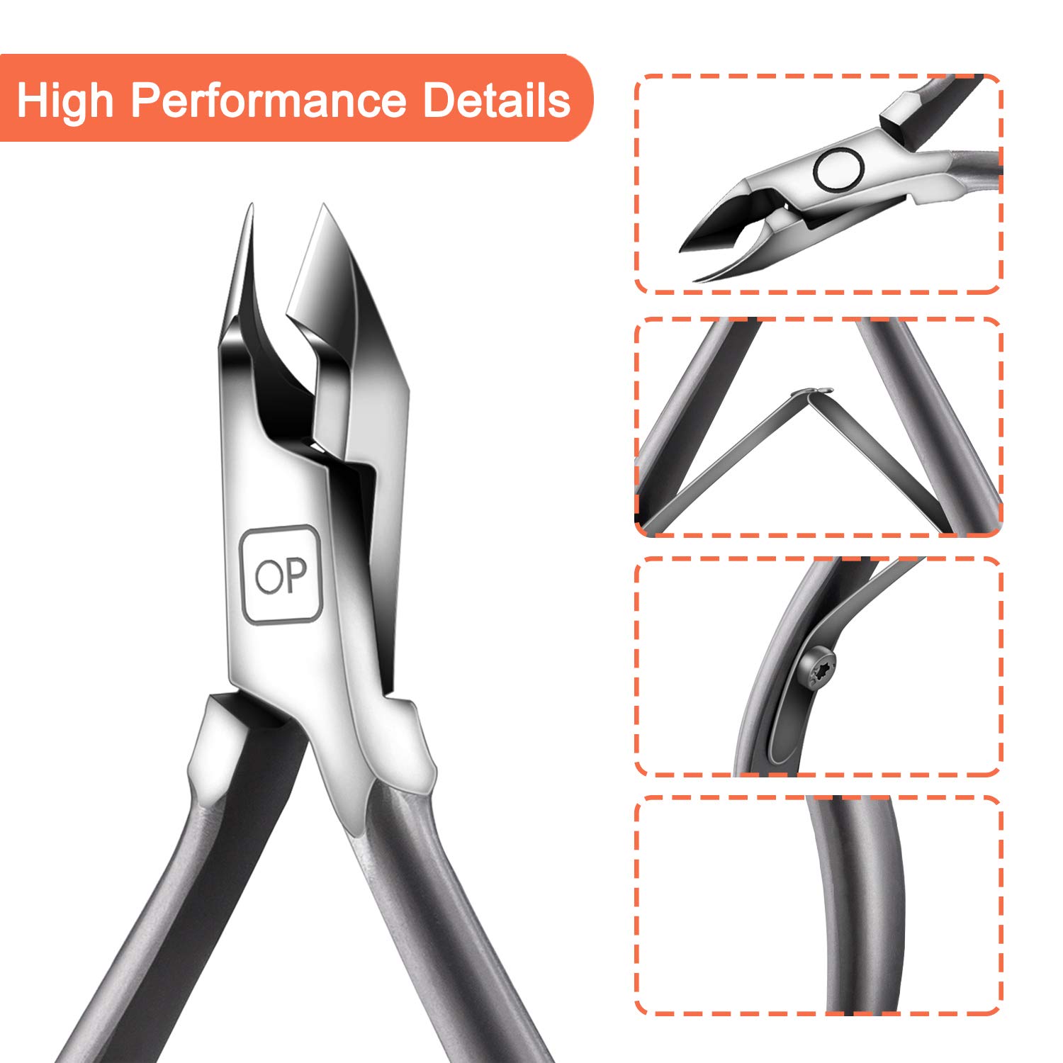 Cuticle Nippers Salon Grade for Manicurist Extremely Sharp Effortless Cuticle Trimmer Precise Clippers Pedicure Manicure Nail Care Tool, opove X7 mini, Space Gray: Beauty