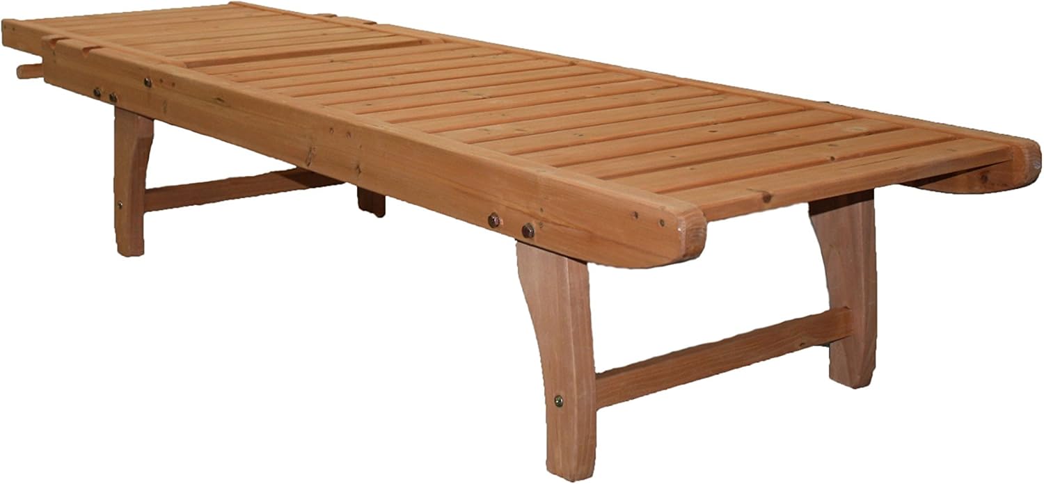 JinJiu Outdoor Wooden Chaise Lounge : Garden & Outdoor