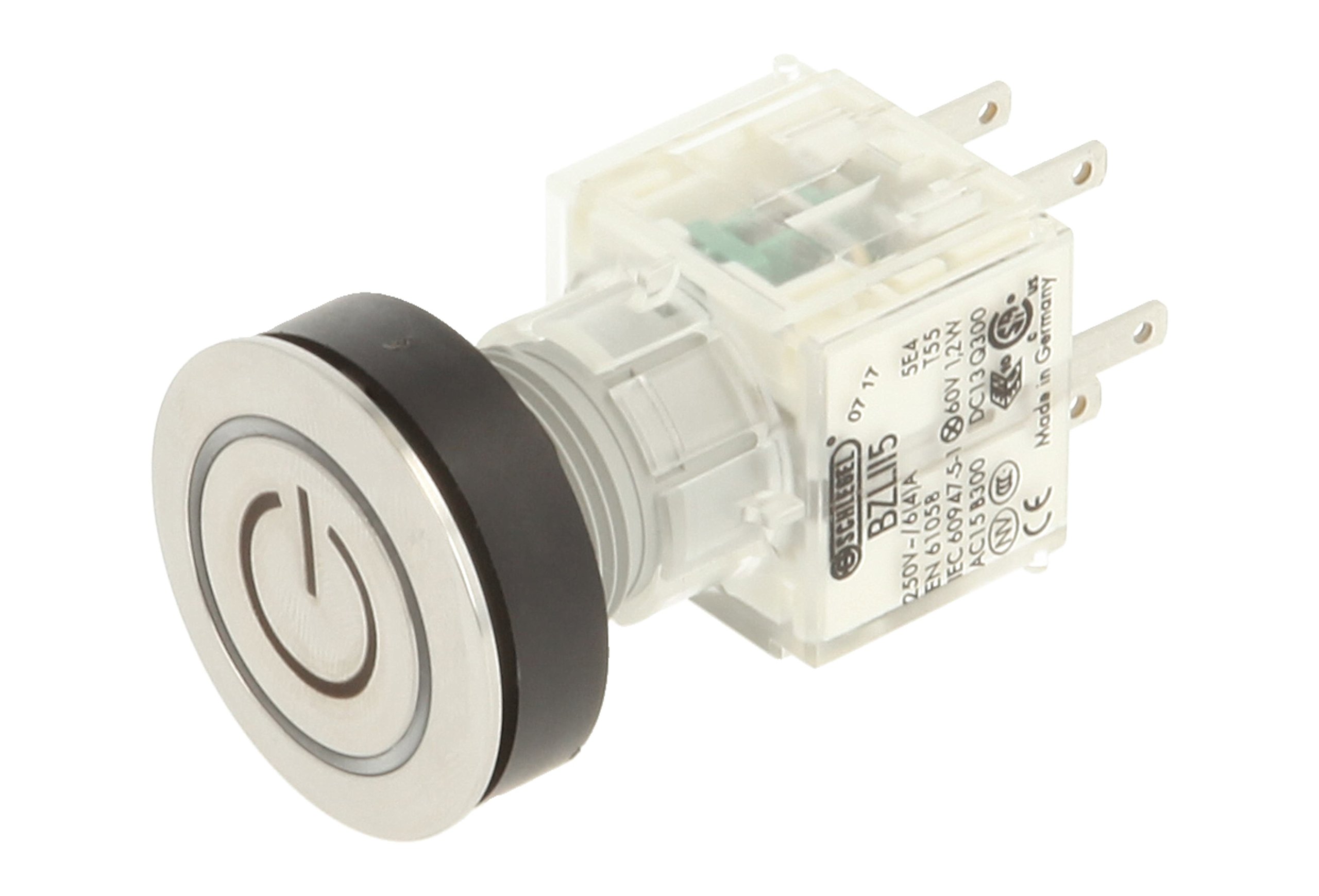 Club 23.000.937 Stainless Steel Ring Lighting – Symbol On/Off Illuminated Momentary Contact Push Button Sensor 2 Closers LED 24 V WHITE (Pack of 2)