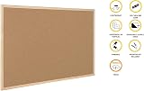 KAV Cork Notice Board 600x900mm Classic Wood Frame Office Memo School with 6 view 3