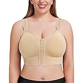IHHCOXK Mastectomy Post Surgery Bra Front Closure Bras for Women Compression Wireless Everyday Bra with Adjustable Strap