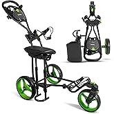 JOVIAL Foldable 3 Wheel Junior Golf Push Pull Cart with Aluminum Frame