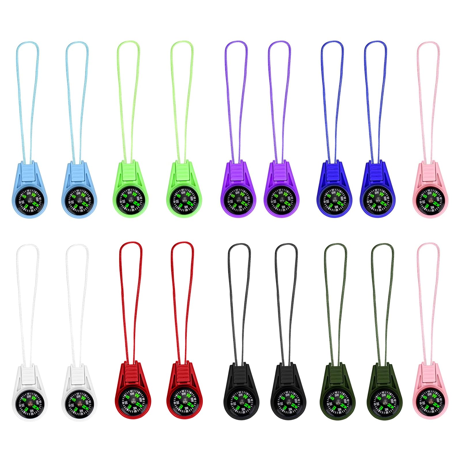 SWYSGS Pack of 18 Multicolour Mini Survival Compass Outdoor Camping Hiking Bag Compass Liquid Feel