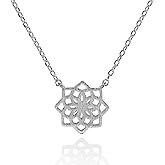 namana Mandala Pendant Necklaces for Women. Brushed Finish Sacred Geometry Necklaces Women. Dainty Necklace for Women with a Mandala Flower. Cute Jewelry for Women with Gift Box.