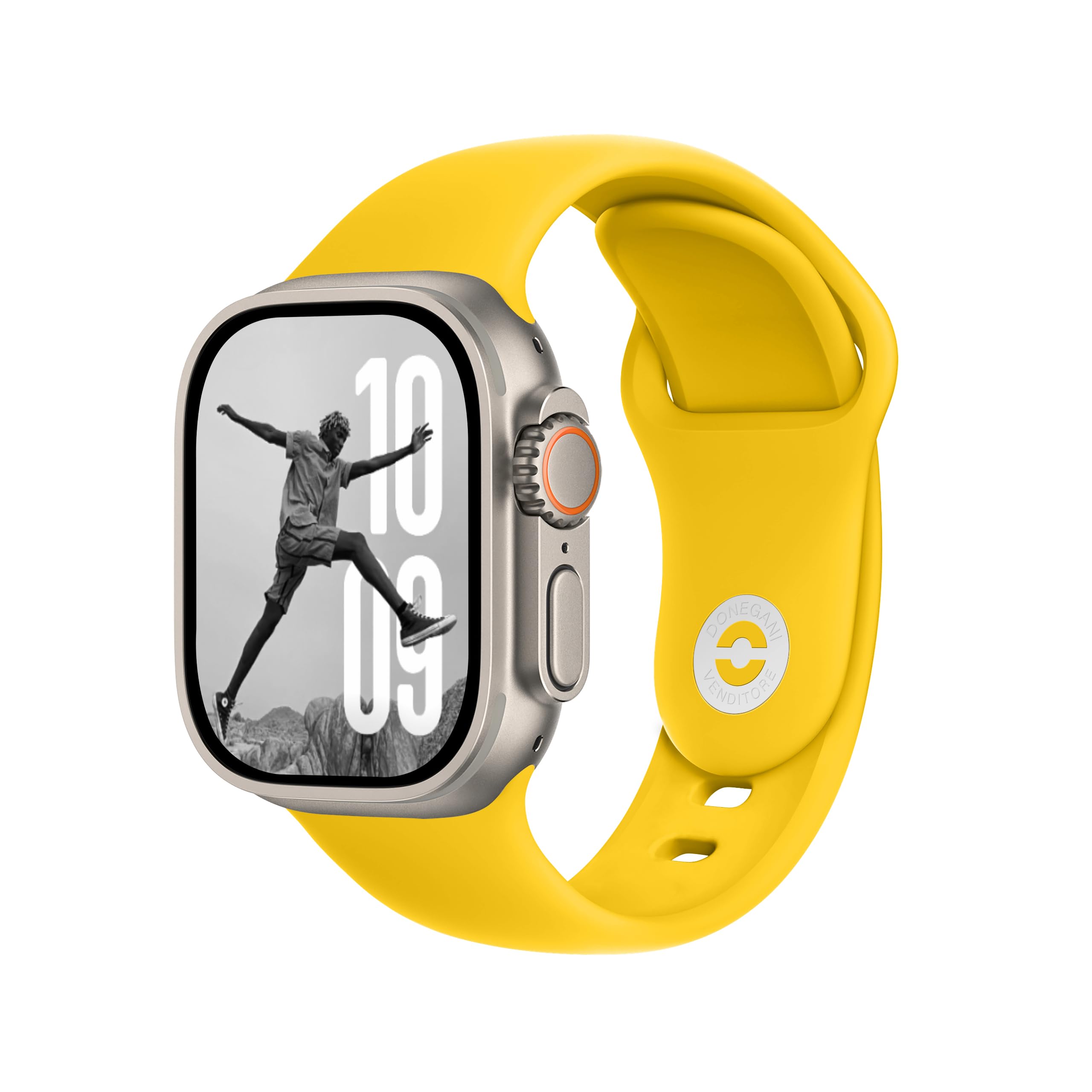 DONEGANI SB for Apple Watch Strap Ultra 2 Se 10 40mm 44mm 46mm 42mm 45mm 41mm 38mm 49mm Series 10 9 8 7 6 5 4 3 Band Women Men Sport Silicone Lemon Yellow — image 1