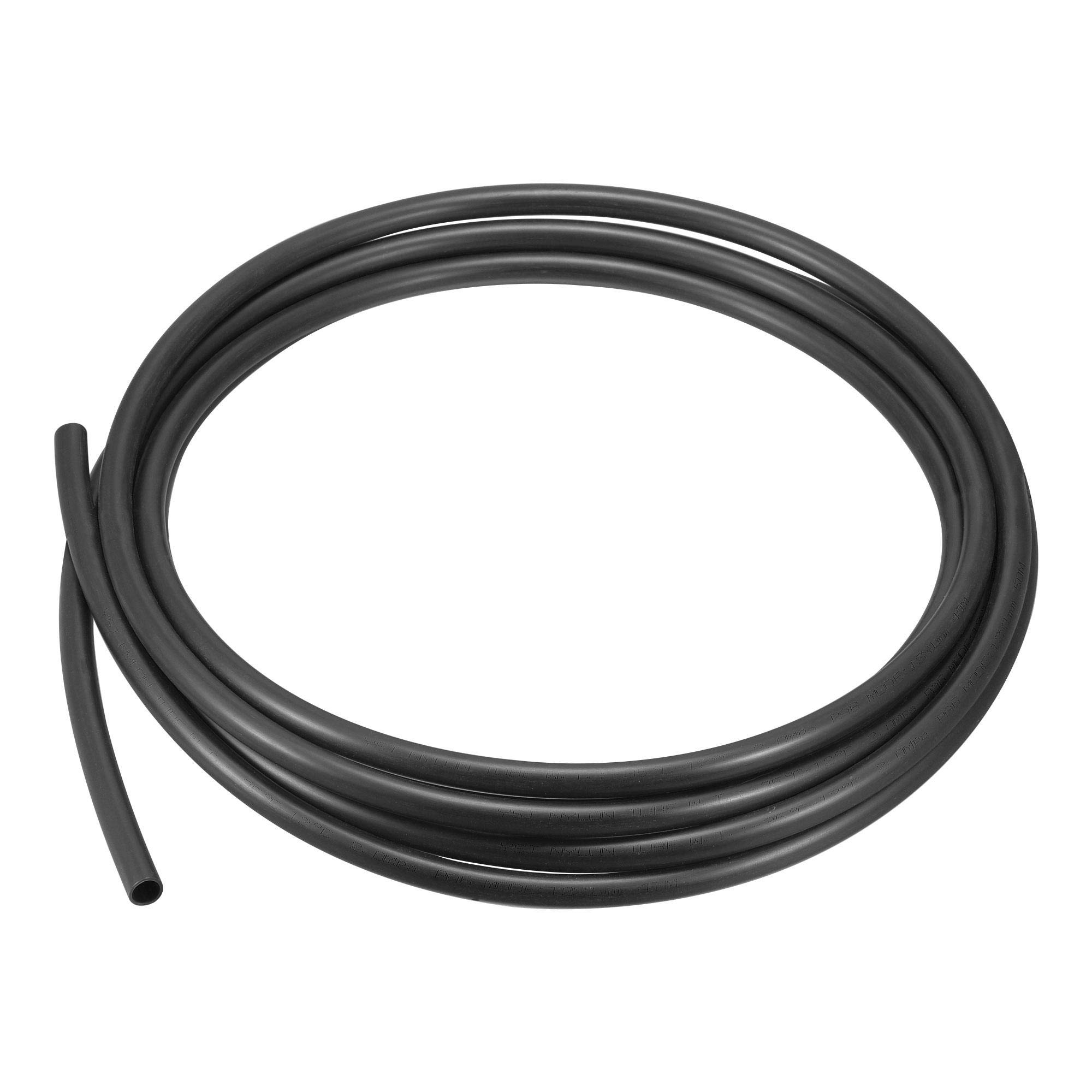 sourcing map Pneumatic Tubing Air Brake Hose Air Line Nylon Tube Pipe 10mmID x 12mmOD x 5m Black