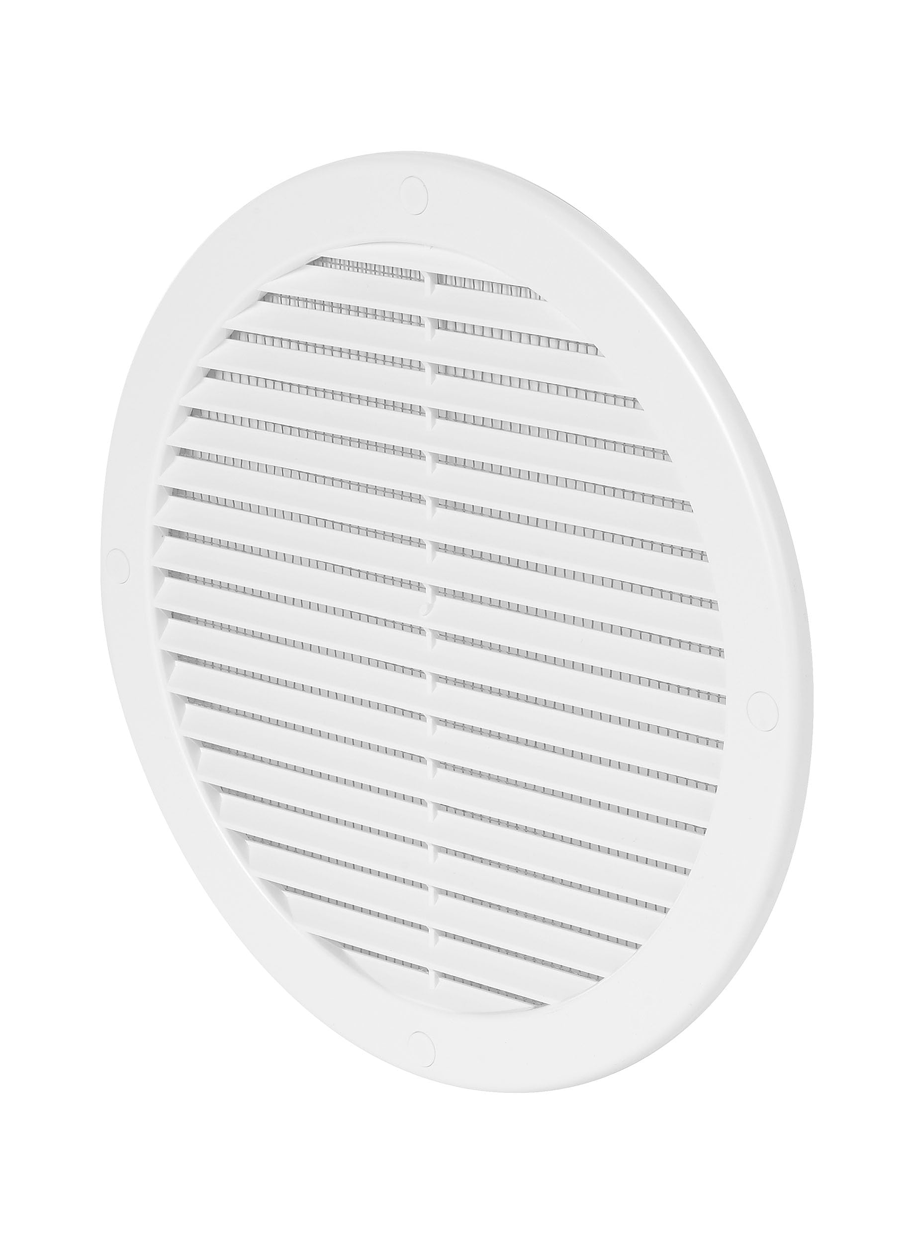 Awenta Plastic Air Vent Grille Cover 200 mm 8 inch, White with Insect Grid Fly Net, Screw Hole Covers for Better Look