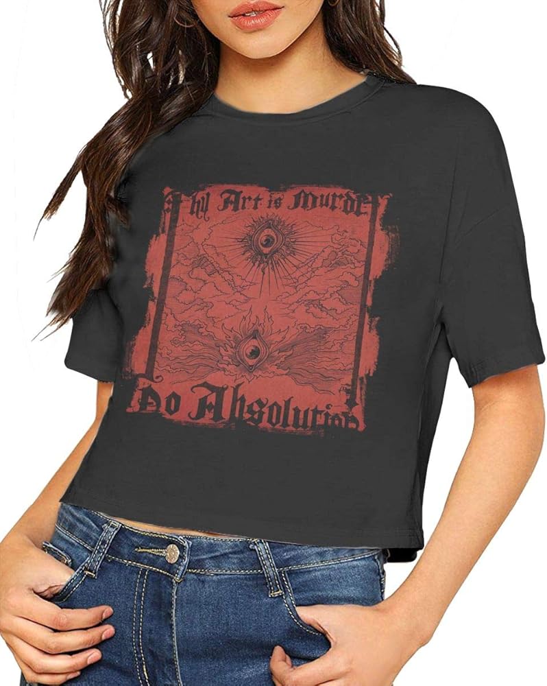 Thy Art Is Murder No Absolution Women S Midriff Baring Top Tshirt Comfortable Black S At Amazon Women S Clothing Store amazon com