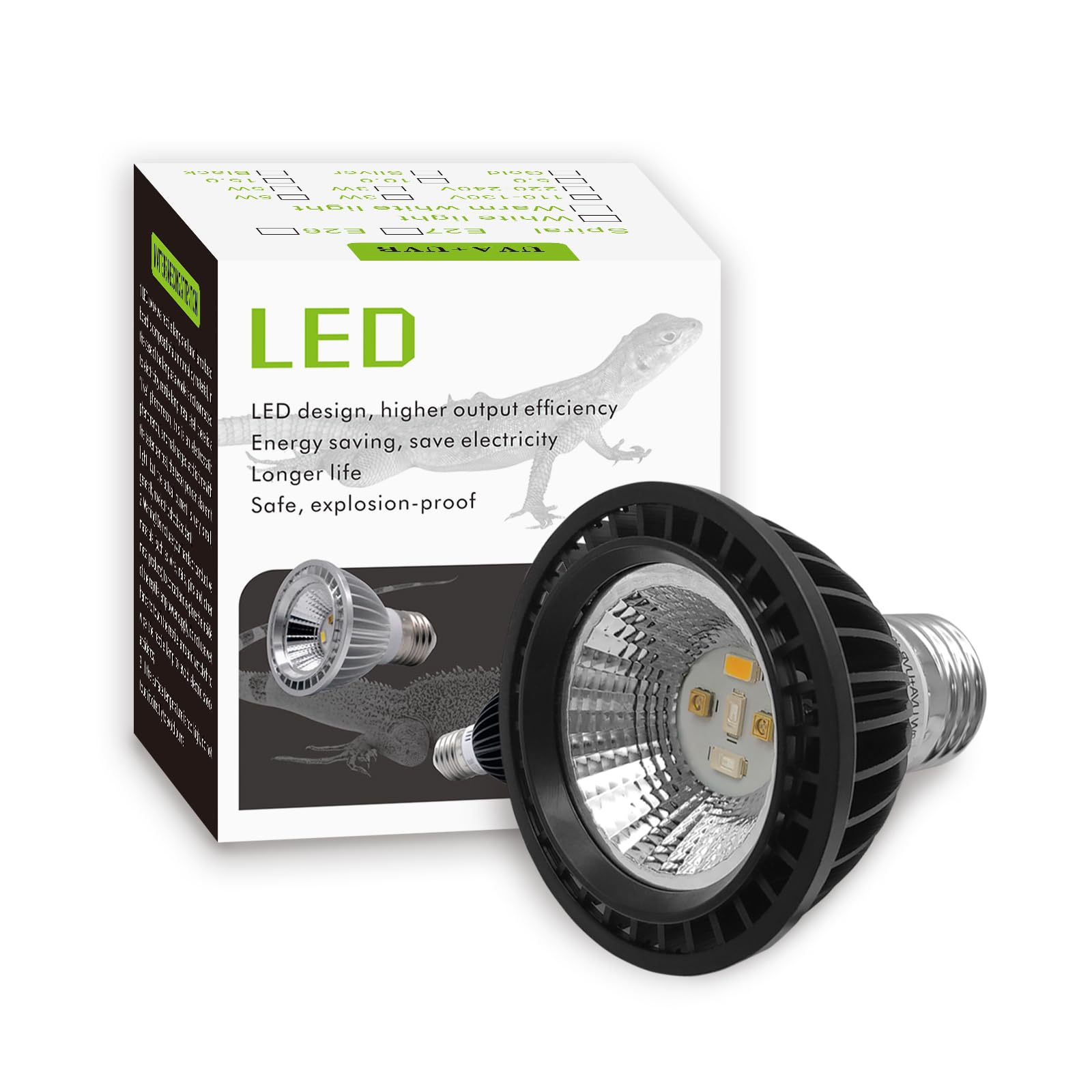 Photo 1 of yimidool UVB Light Bulb for Reptiles, LED 3W 5.0 UVA UVB Heat Lamp Bulbs Ideal for Rainforest Reptiles, Bearded Dragons Lizard Turtle Tortoise Iguanas Chameleons Snake (1 Pack)