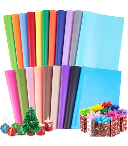 100 Sheets Halloween Tissue Paper - 20x14 Inch Gift Wrap In Green, Black, Orange & Purple