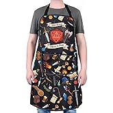 PXTIDY D Dice Geeky Apron D Gifts Don't Worry I Have A Plan Apron Adjustable 2 Pockets D Gift