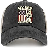 Kritett My Son Has Your Back Proud Army Dad Sun Hat American Hat Mens Beach Hat Gifts for Dad Running Hats
