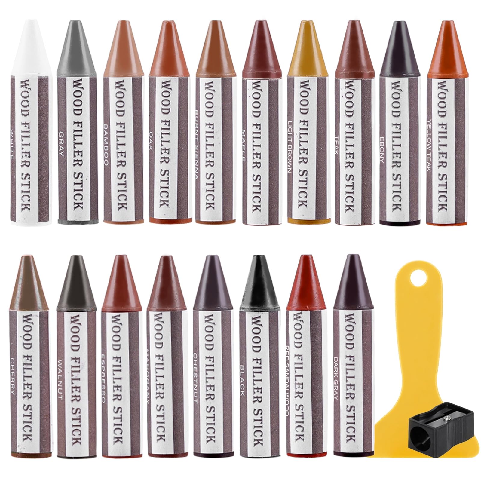 Photo 1 of SEISSO Wood Filler Stick, 18 Colors Furniture Crayons for Scratches, Furniture Scratch Repair Wax Filler Stick, Perfect for Restore Hardwood Floor, Holes, Crack, Laminate, Carpenters, Tables, Desks