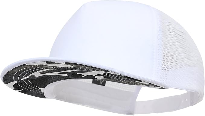 Ililily Extra Large Size Solid Color Flat Bill Snapback Hat Blank Baseball Cap X Large White Camo At Amazon Men S Clothing Store