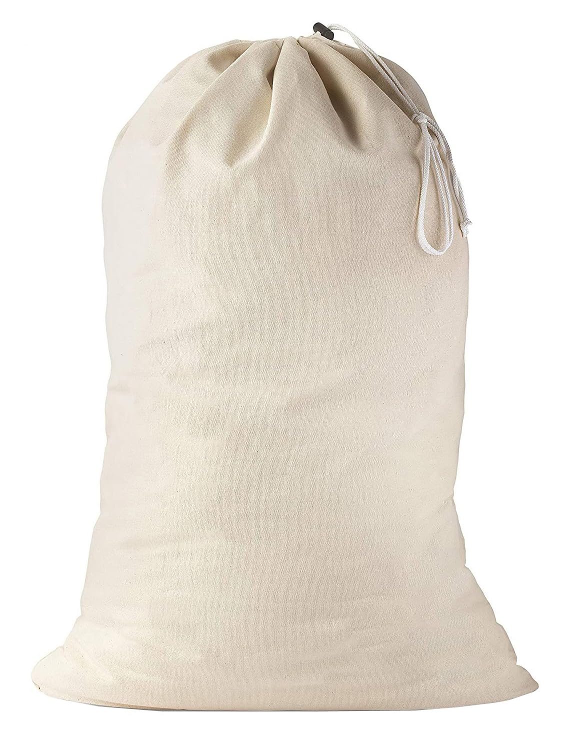 Laundry Bag Large (50 X 75 Cm | 1Pk) Heavy duty 100% Cotton Canvas natural color fabric Draw Strings Organizer travel camp home college Dorm Dirty cloth plain Big Santa Sacks storage