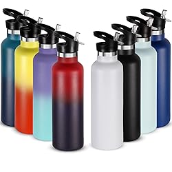 Neihepal 24oz Insulated Water Bottles Bulk 8