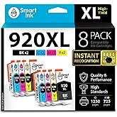Smart Ink Compatible Ink Cartridge Replacement for HP 920 XL 920XL (2BK & 2C/M/Y 8 Pack Combo) Compatible with HP Officejet 6