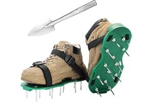 FLKQC Epoxy Floor Spiked Shoes with Stainless Steel Shovel Lawn Aerator Shoes Gunite Spiked Shoes 2"/50 mm Lawn Aerator Spike