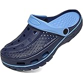 ChayChax Men's and Women's Arch Support Clogs Garden Shoes Slip-on Outdoor Beach Slippers with Removable Cushion Footbed