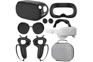 VZNEK Compatible with Quest 2 Accessories, for Quest 2 Head Strap, for Quest 2 case,VR Face Cover, VR Shell Cover, Controller Grips Cover, Protective Joystick Cover,VR Lens Cover Protector for Quest 2