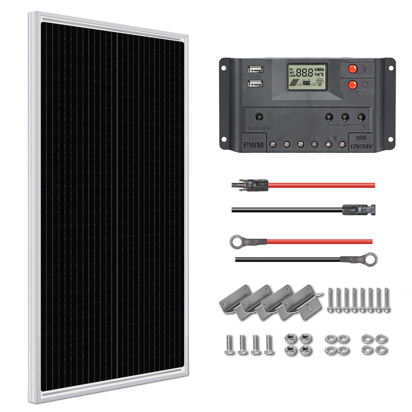 12v Solar Panel Module Mua WEIZE 100 Watt 12 Volt Solar Panel, High-Efficiency Monocrystalline ...