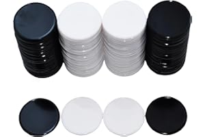 SmartDealsPro 1 inch/25mm Opaque Plastic Learning Counters Mini Poker Chips Games Tokens with Storage Box (2 Colors-Black&Whi