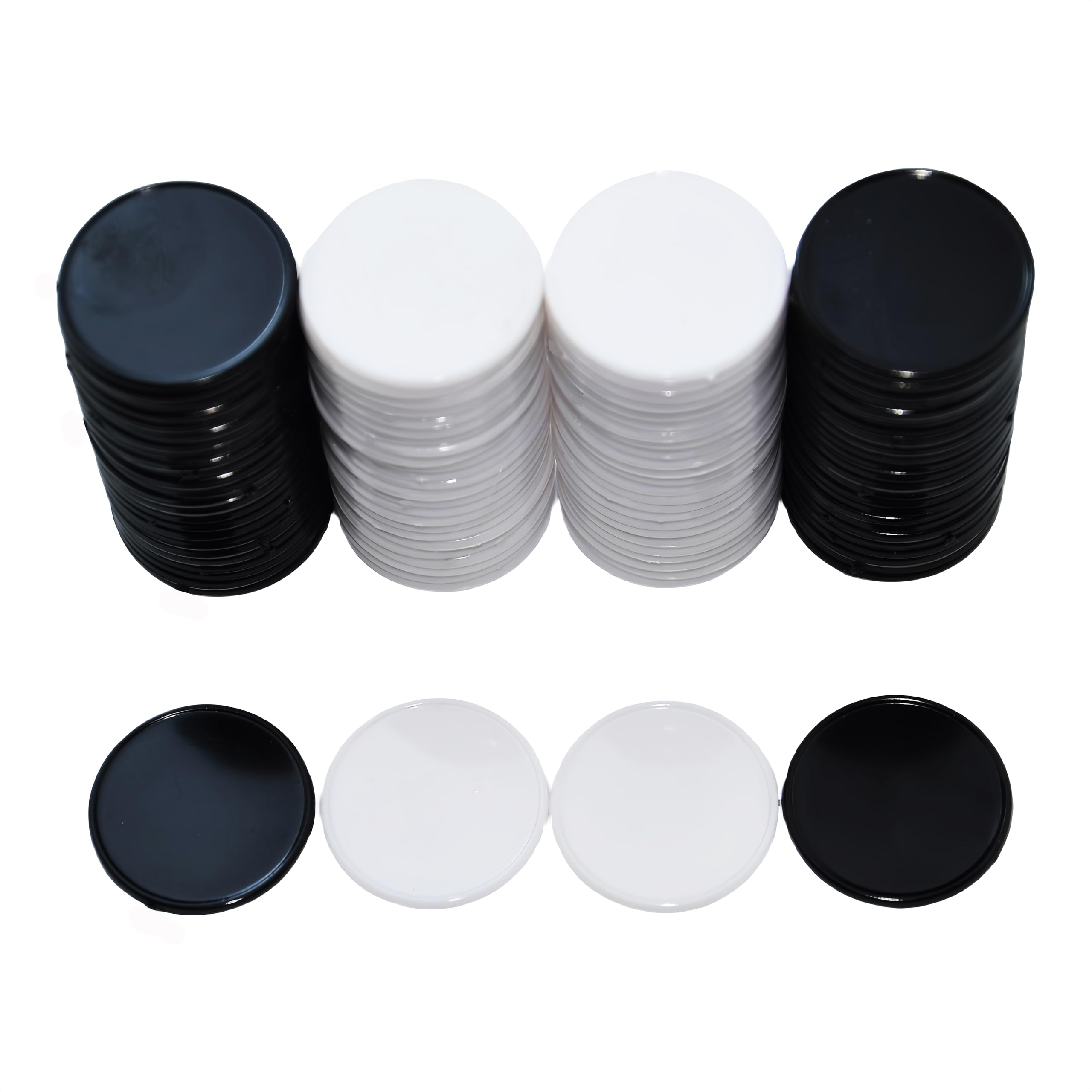 Smartdealspro 25mm Opaque Plastic Learning Counters Mini Poker Chips Games Tokens with Storage Box (2 Colors-Black&White)