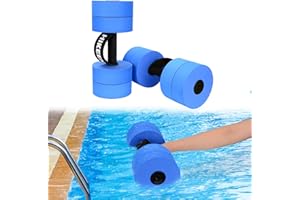 Hikeen Aquatic Exercise Dumbbells Water Dumbbell Pool Resistance Aquatic Fitness Barbells with 4 High-Density EVA Foam Pool Weights Dumbbells, for Water Aerobics Weight Loss