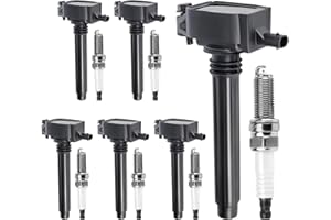 MOTOREVO Ignition Coil Pack and Iridium Spark Plugs Set of 6 Compatible with Chrysler 200 300 Town & Jeep Grand Cherokee/Wrangler & Dodge Grand Caravan/Charger/Journey & Ram 1500/ProMaster 3.6L V6 UF648+97390