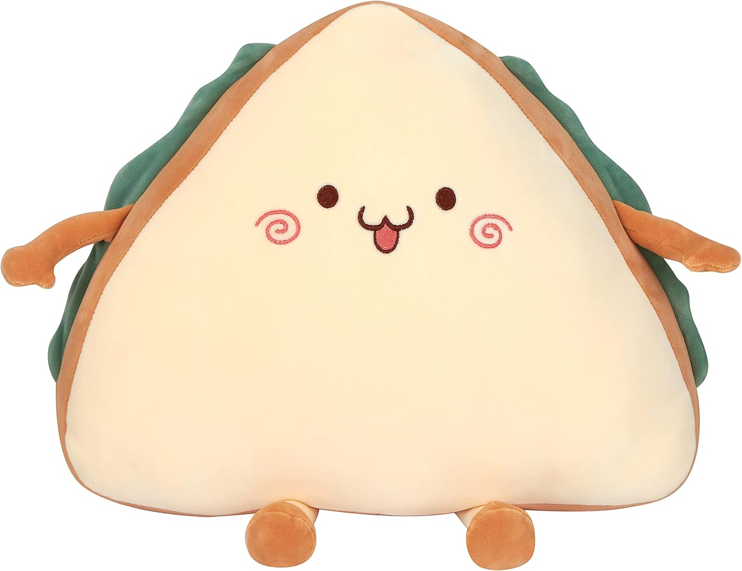 HappySpot Ultra Soft Sandwich Plush Pillow Food Cuddly Bread Toy Cushions Birthday for Boys Girls, Beige, 15 inches.