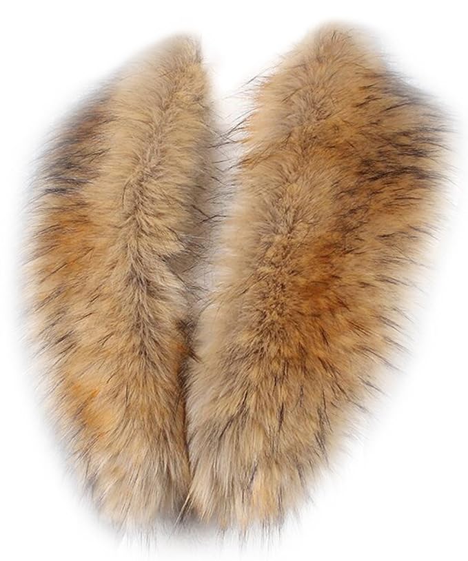 MAGIMODAC Fellkragen Pelzkragen Kunstfell Kunstpelz Fell Kragen Pelzschal für Kapuze Jacke 70cm-90cm