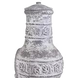 Charles Bentley Medium Clay Chimenea Patio Heater, Leaf Design, 85x36cm view 5