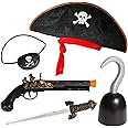 PROLOSO Pirate Accessories for Kids Halloween Caribbean Costume for Boys Girls Buccaneer Dress Up Cosplay Stage Props Imaginative Play Toy Kit