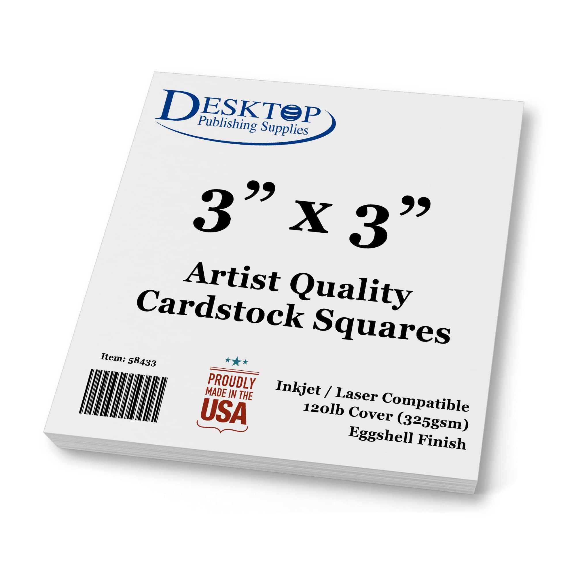 Photo 1 of Premium White Cardstock Squares - Ultra Thick Artist Drawing Quality Eggshell Finish - For Spin Art Refill, Sketching, Charcoal, Watercolor, & Painting (3" x 3", 100 Pack)