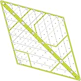 60 Degree Diamond Quilting Ruler, Green Acrylic Patch Templates Ruler for Quilting Sewing Piecing (43 x 25cm Diamond)