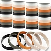 Otuuz 50 Pack Silicone Rubber Bracelets Rubber Wristbands Bulk Adults Silicone Bands Solid Color for Men Women Identification Event Party Decors Gifts (Dark Color)