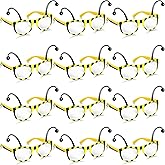 Frienda 12 Pcs Bee Glasses Sunglasses Bulk Funny Honey Costume Eyeglasses Accessory for Adult Antenna Spring Party Favors