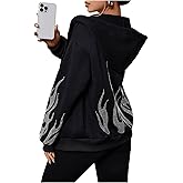 SOLY HUX Womens Zip Up Hoodie Y2k Graphic Oversized Sweatshirt Long Sleeve Jackets Fall Outfits