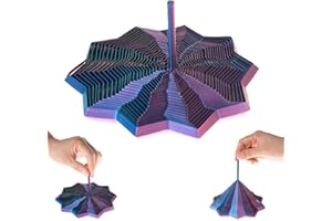SLAWDER 3D Printed Expanded Sensory Fidget Star - Sensory Fidget Star with Handle, Colorful Whirling Spiral Design, 2025 New Star Shaped Fidget Star (Type-A, Small)