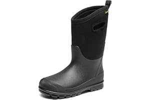 DREAM PAIRS Boys Waterproof Boots Outdoor Faux Fur Lining Shoes with Handles for Rain Snow Winter Muck Mud and Cold Weather for Little/Big Kids