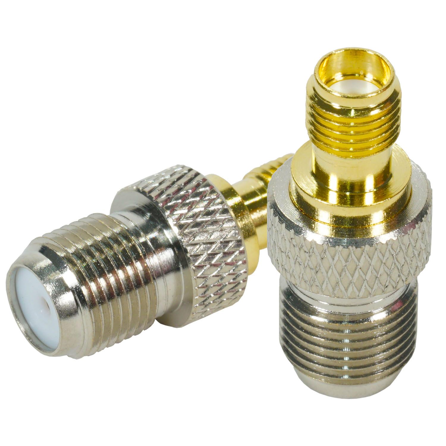 Fohevers 2 Pcs SMA Female to F Type Female Coaxial Connector Satellite Adapter for Satellite TV LNB, Ham Radio, Cell Phone Booster, CCTV, WiFi Antenna