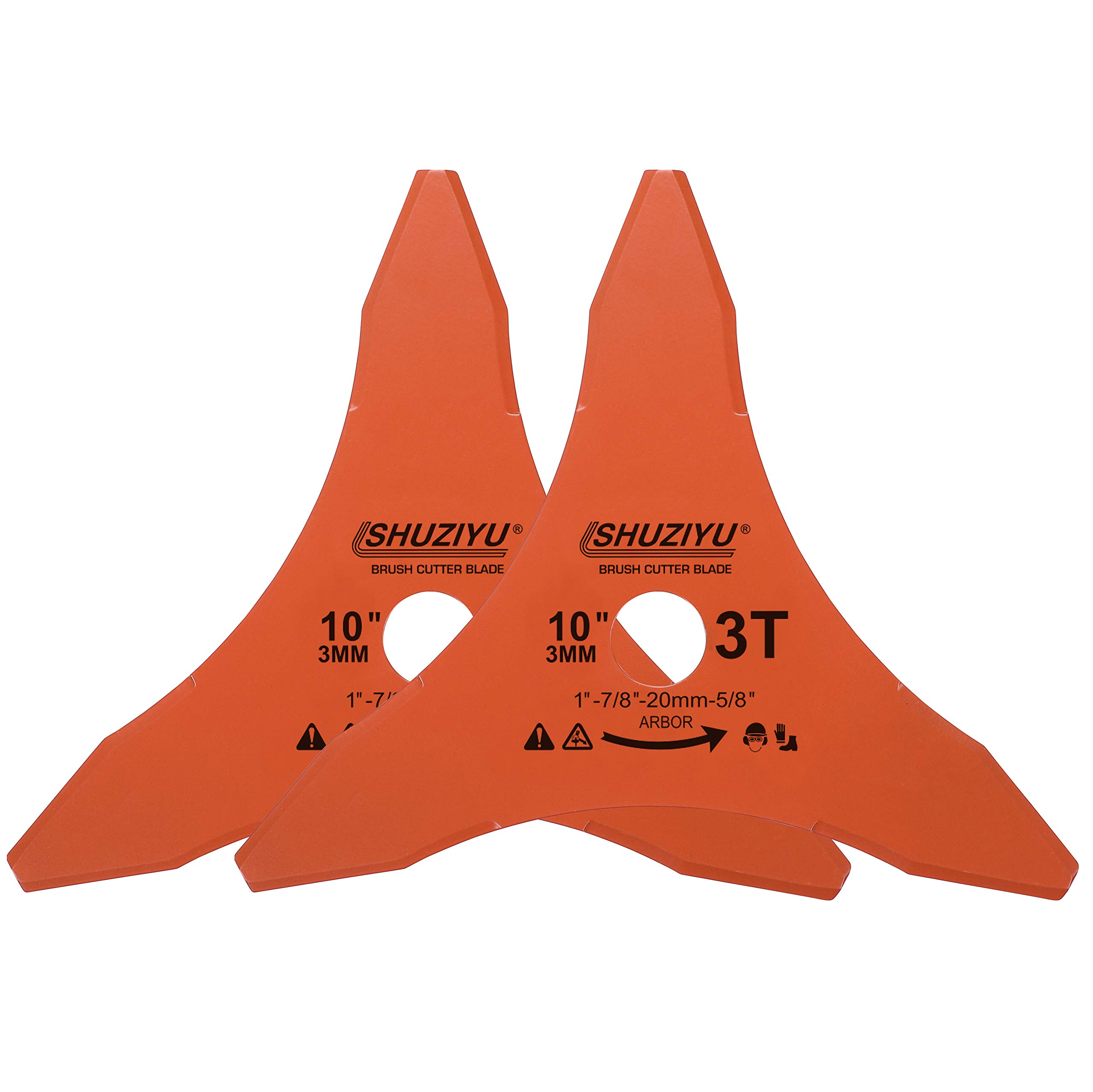 LSHUZIYU, 2-PACK, 255x3mm-3T, Arbor 25.4mm with 22.23-20-16mm Washer, Brush Cutter Blade, Trimmer Weed Blade.
