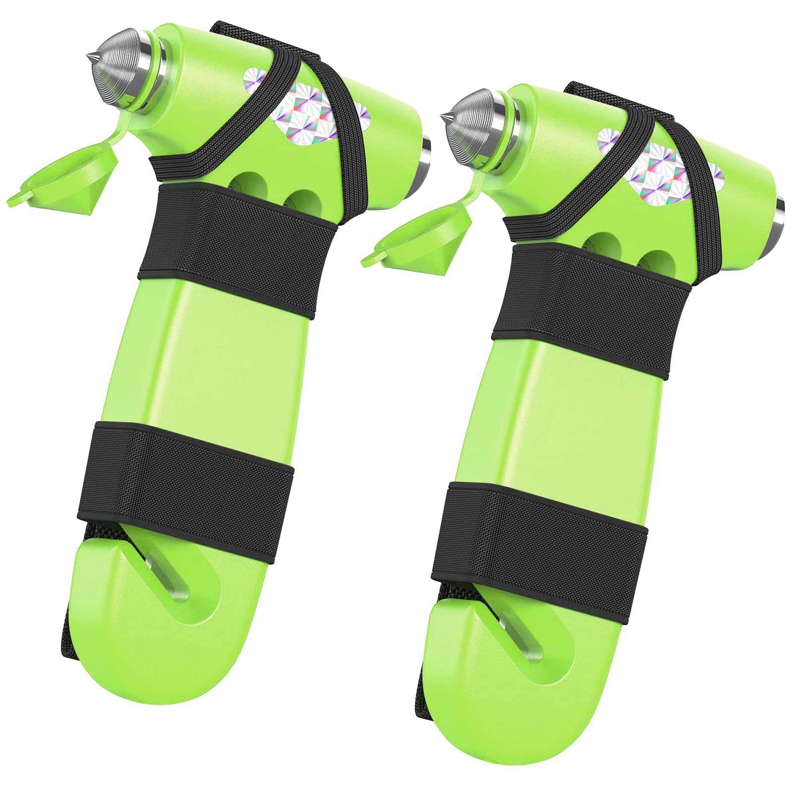 Photo 1 of BSUXMAFG Car Safety Hammer, 3-in-1 Emergency Escape Tool with Window Breaker and Seat Belt Cutter, Safety Emergency Car Escape Tool for Car, Office, Home, 2PCS Green