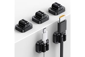 5Pack Cable Spring Holder Clips, Cord Organizer for Desk - Lamicall Adjustable Cord Clip, Wire Holder Organizer, Phone USB Ch