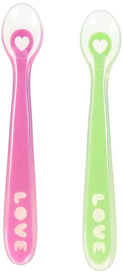 Munchkin Silicone Spoons (Pink/Green)-Pack of 2
