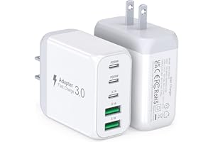 50W USB C Wall Charger Block, 2Pack C Charger Fast Charging Block Dual PD Power&QC 3.0 Wall Charger Block Multiport Type C Ch