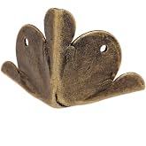 dophee 12Pcs Antique Bronze Box Corner Protectors Edge Safety Guards | Decorative Corner Brackets for Small Cabinet Desk Jewelry Box Corner Bumpers, 1.18"x1.18"x1.18"