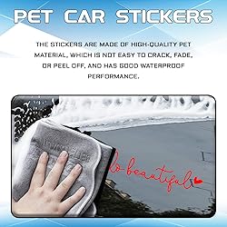 QBOONPT Hello Beautiful Car Decals, Car Rearview