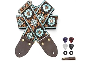 Dksongr Guitar Strap for Acoustic, Guitars Head Cowhide Leather Ends,Strap Locks,Guitar Straps Electric,Bass Strap.
