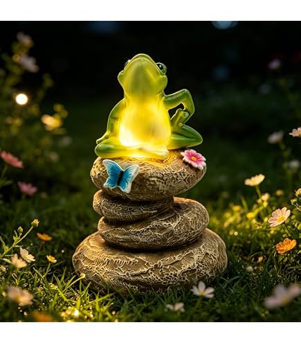 Lukvuzo Solar Garden Lights Frog Statue with Lantern 13 Inch Tall Metal Decorative Stake for Yard Patio Porch Outdoor Fairy Decor Birthday Gift Lukvuzo Solar Garden Lights Frog Statue with Lantern 13 Inch Tall Metal Decorative Stake for Yard Patio Porch Outdoor Fairy Decor Birthday Gift